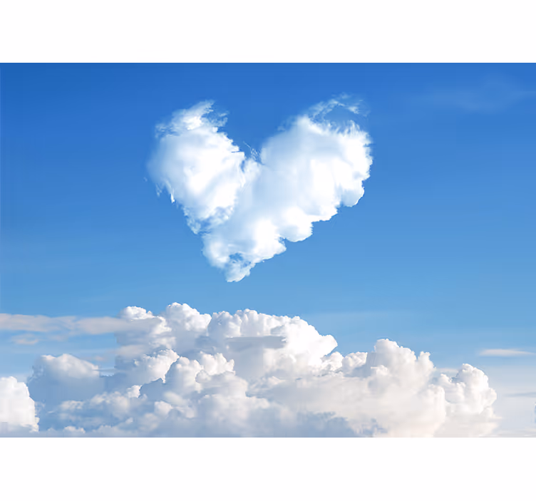 Heart shaped clouds fototapeta ljubezen - TenStickers