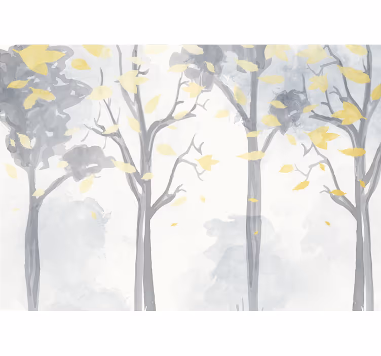 Autumn trees silhouettes fototapetai dreves - TenStickers