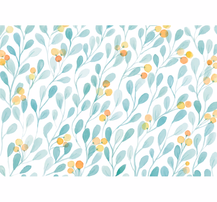 Botanical leaf pattern fototapete cvetje - TenStickers