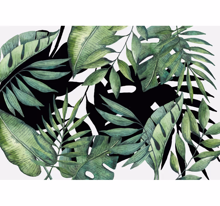 Tropical foliage pattern fototapete narava - TenStickers