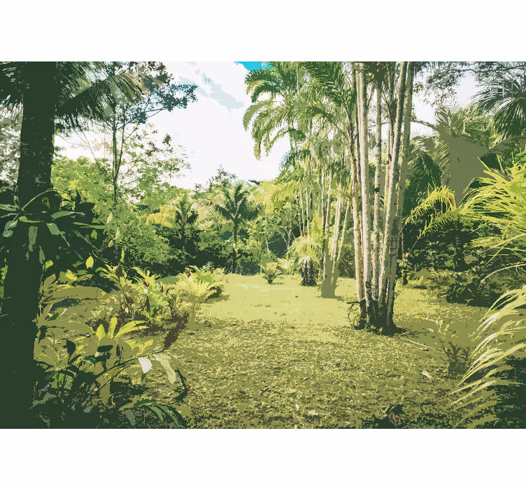 Lush tropical landscape tapeta džungle - TenStickers