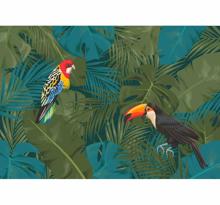 Tropical parrots display fototapete z živalmi - TenStickers