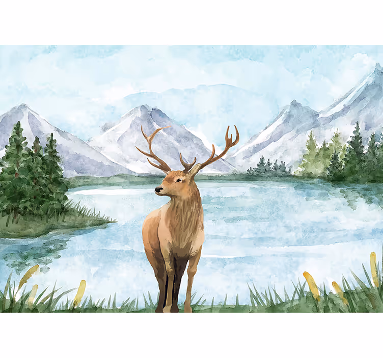 Majestic elk landscape fototapete z živalmi - TenStickers