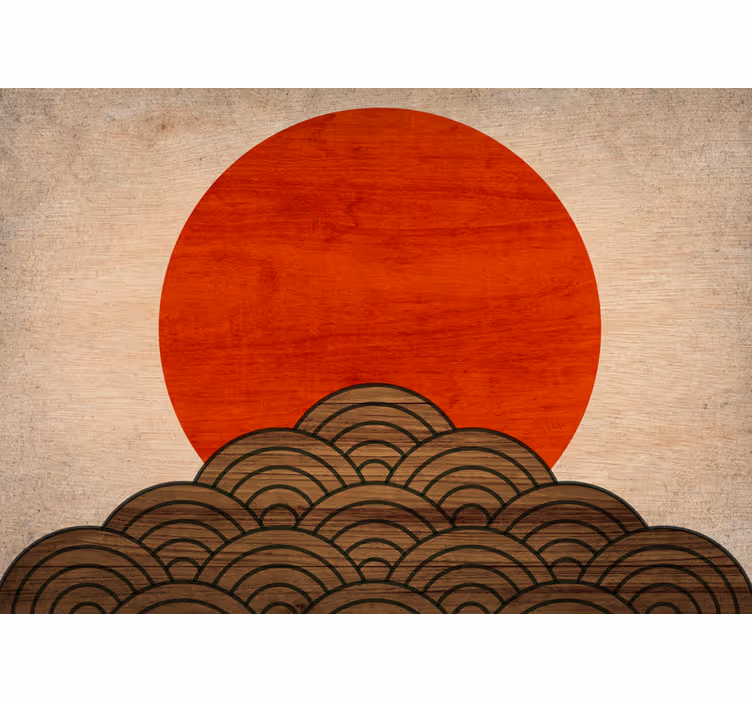 Red sun waves fototapete z živalmi - TenStickers