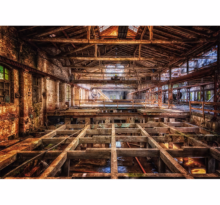 Abandoned industrial space fototapete mest in držav - TenStickers