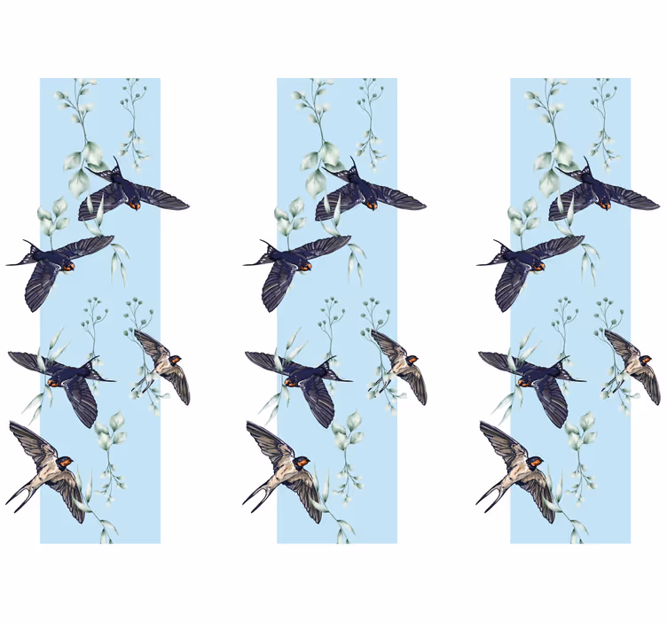 Swallows and greenery fototapete z živalmi - TenStickers