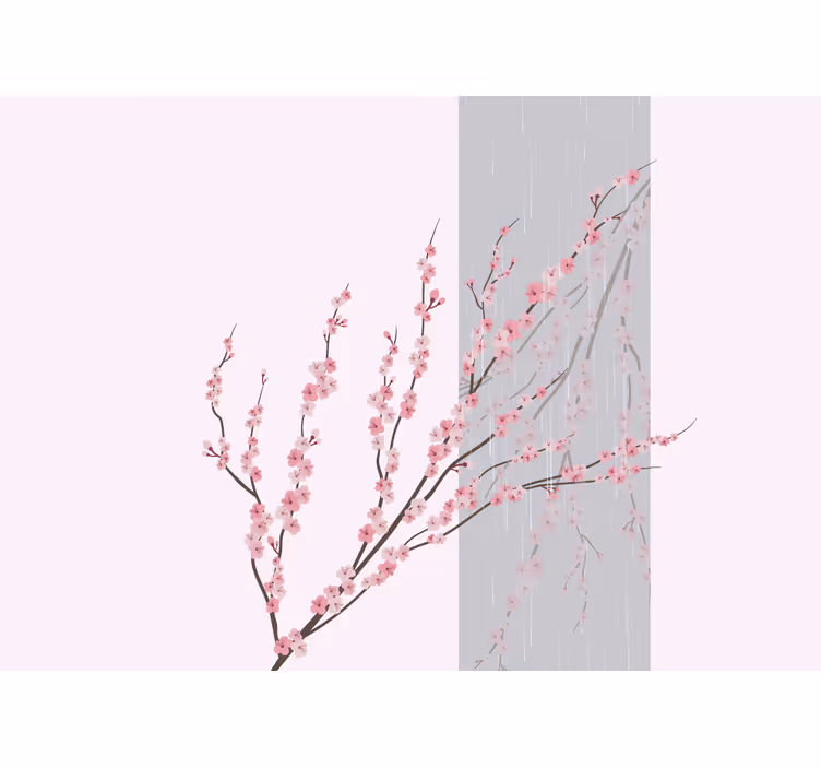 Gentle pink flowers fototapete cvetje - TenStickers