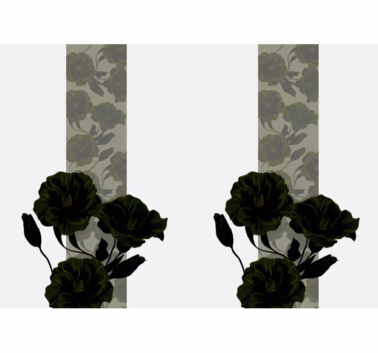 Elegant black flowers fototapete s cvetjem - TenStickers