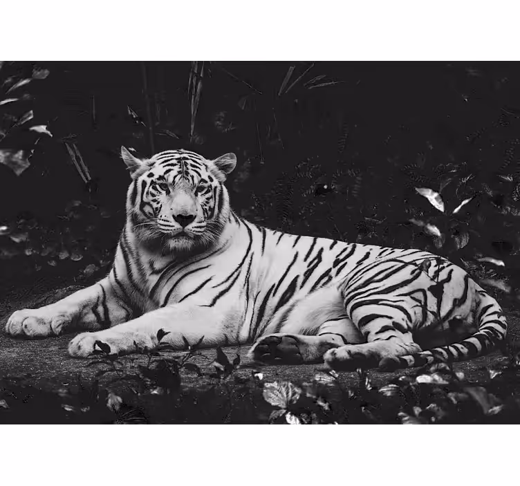 Noble white tiger fototapete z živalmi - TenStickers