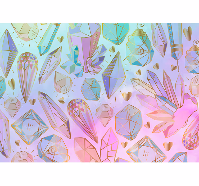 Geometric gemstones design fototapeta umetnost - TenStickers