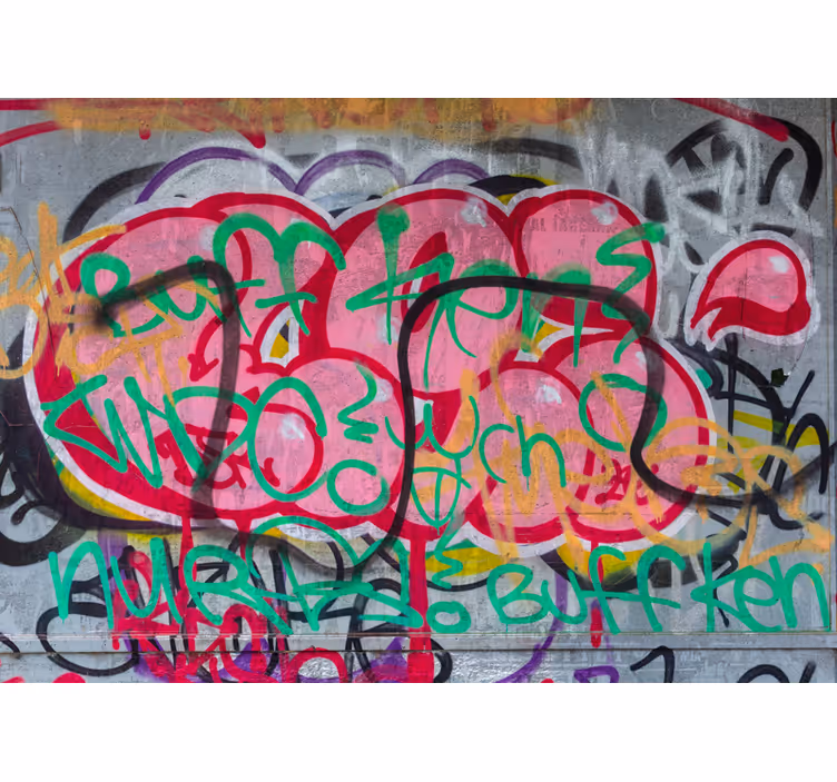 Vibrant city artistry fototapete z graffiti motivi - TenStickers