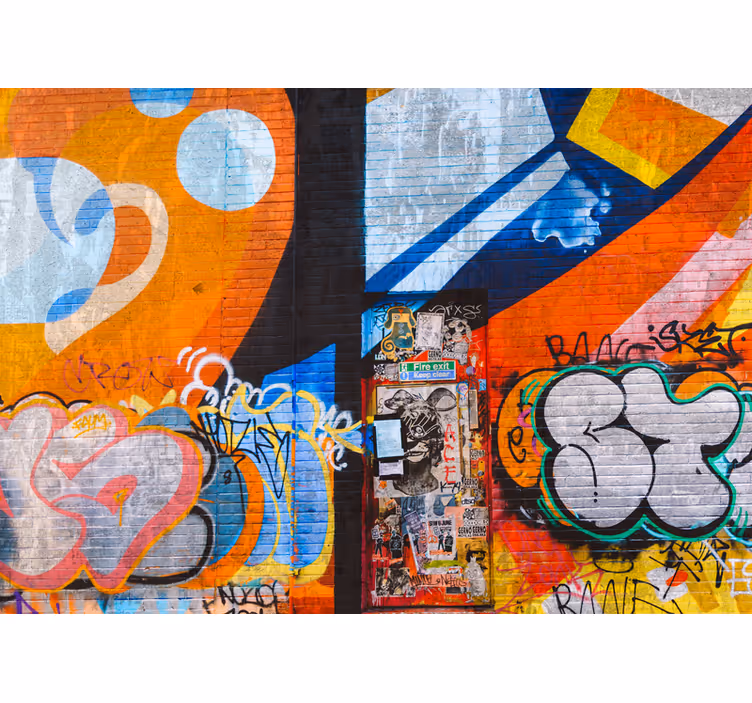 Vibrant urban tags fototapete z graffiti motivi - TenStickers