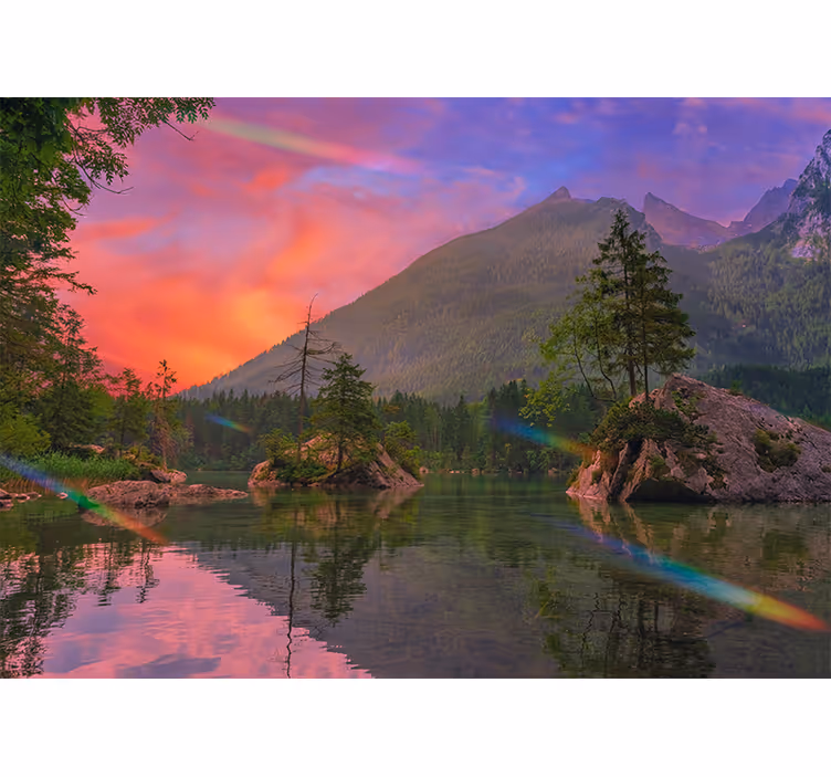 Serene reflection fototapeta z gorami - TenStickers