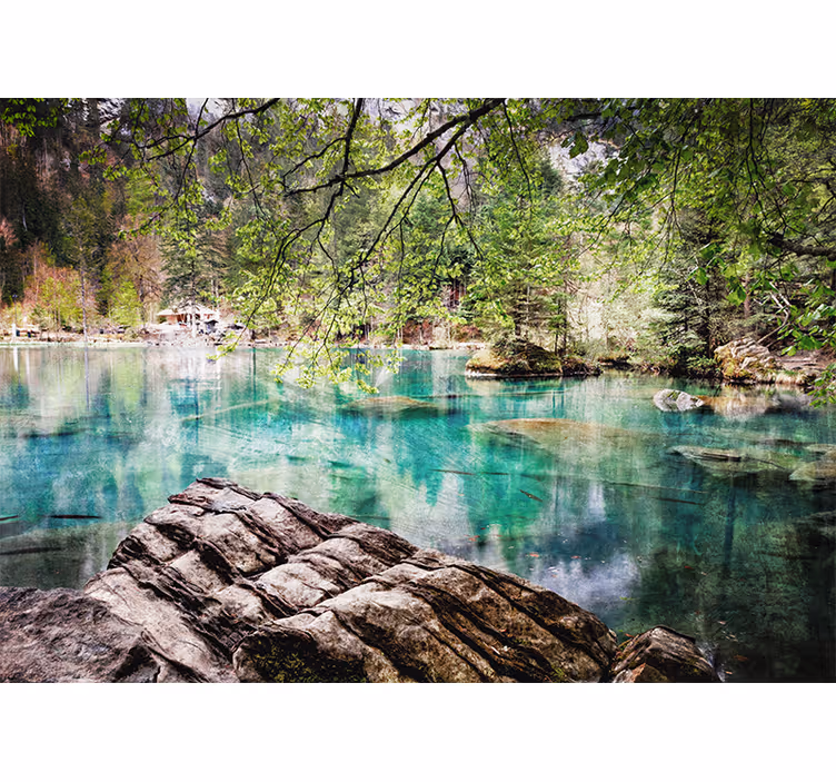 Tranquil lake scene stenske poslikave - TenStickers