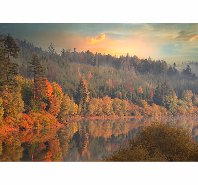 Serene autumn reflection stenske poslikave - TenStickers