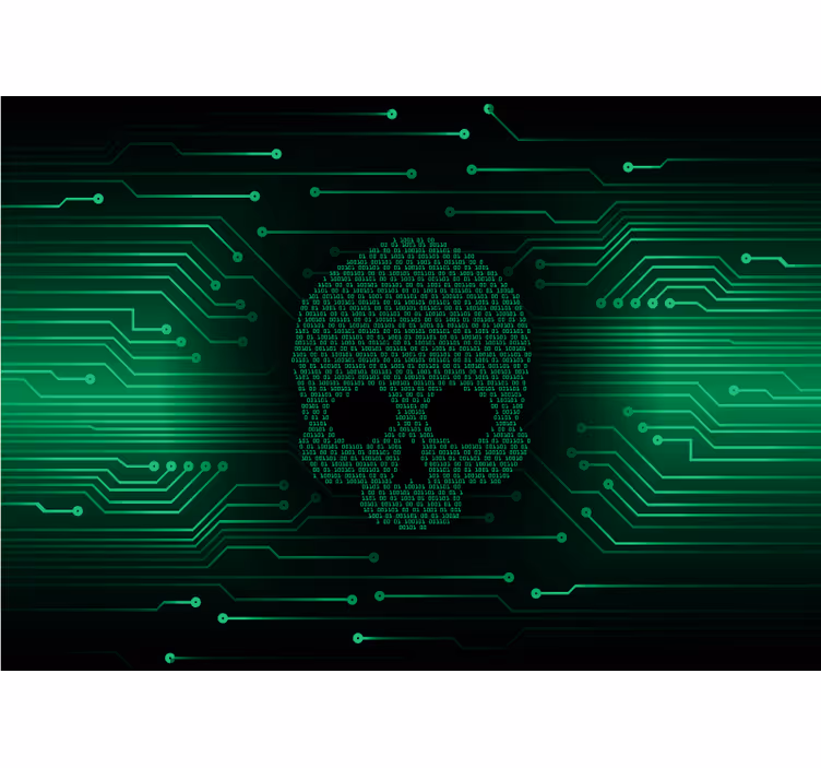 Abstraktna poslikava lobanje elektronike - TenStickers