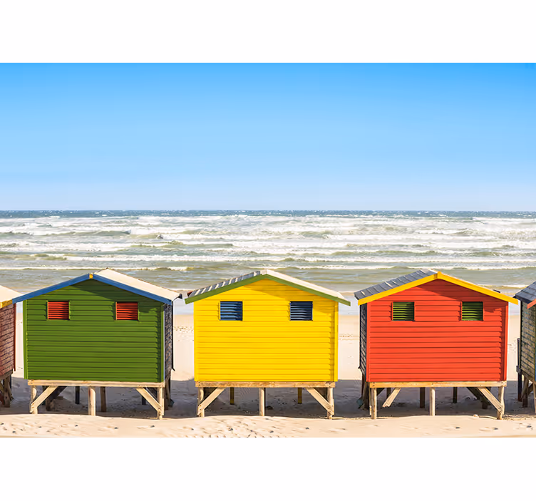 Panorama koče na plaži Fototapete z morjem - TenStickers
