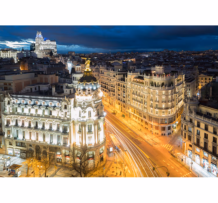 Madrid nočni pogled Fototapete z motivom Madrida - TenStickers