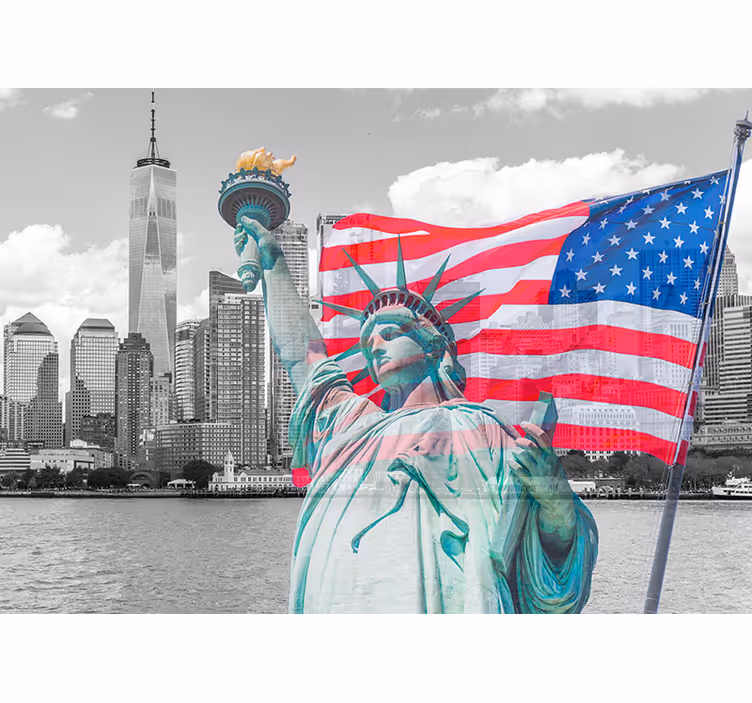 Kompozicija kip svobode Fototapeta New York - TenStickers