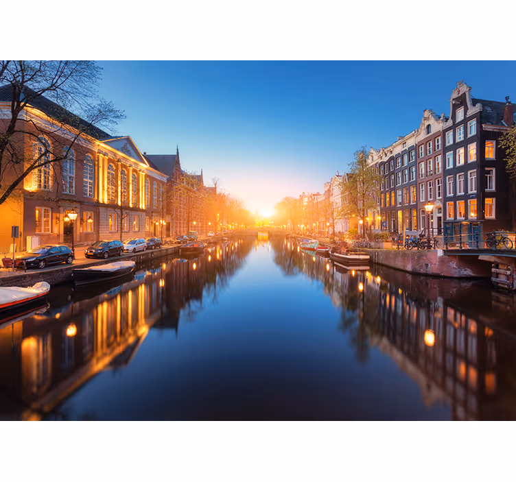 Mrak ob amsterdamskem kanalu Fototapeta Amsterdam - TenStickers