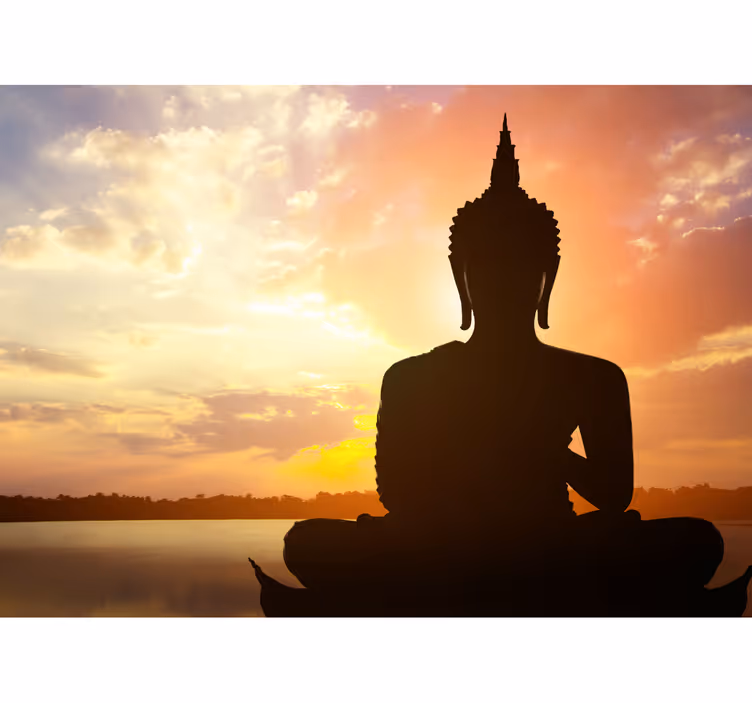 Buda figura nebo tapeta stenski poslikava buddha - TenStickers