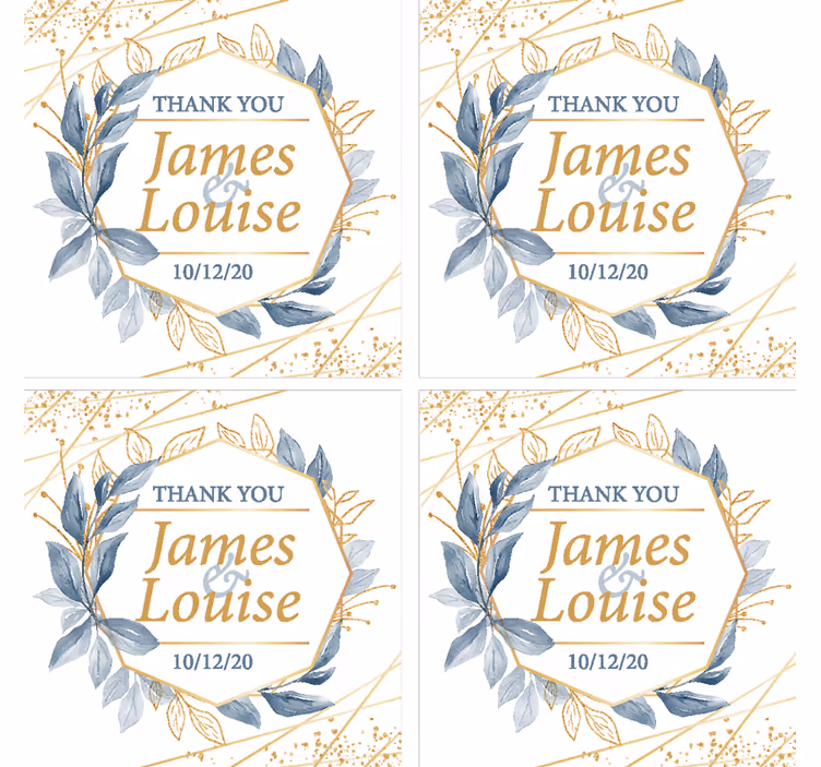 Elegant floral thank you cards za poročne podstavke - TenStickers