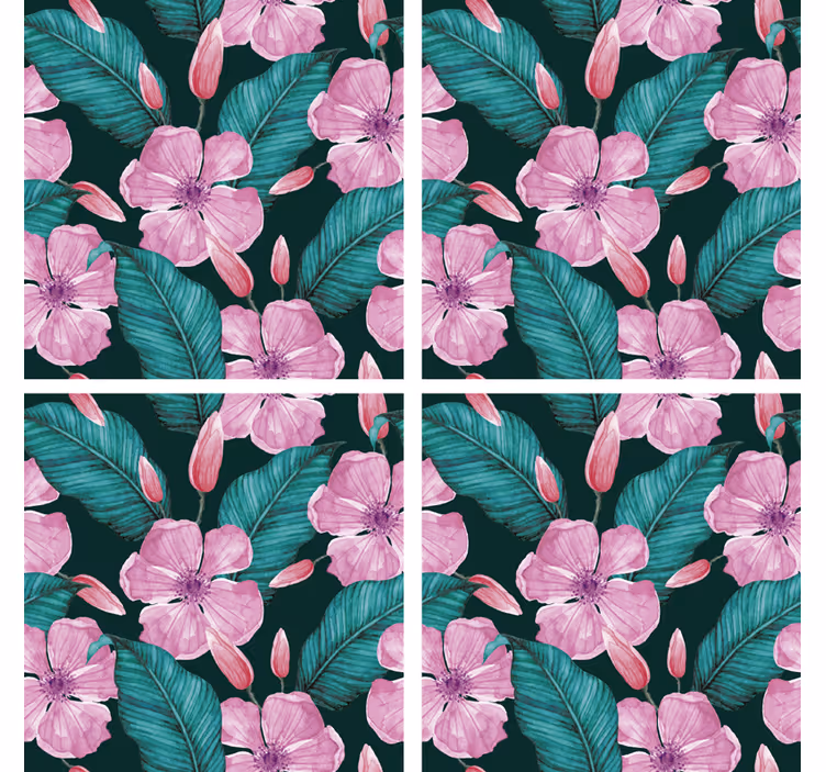 Floral and leaf pattern podstavki s teksturo - TenStickers