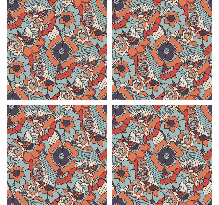 Floral print concept podstavki z teksturo - TenStickers