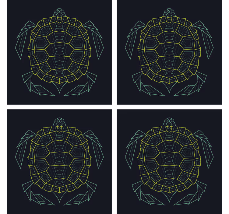 Geometric turtle figure podstavek za kozarce - TenStickers