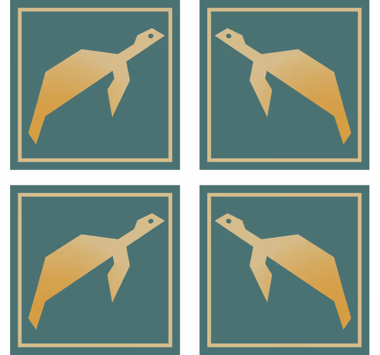 Geometric animal shapes podstavki za kozarce sodobni - TenStickers