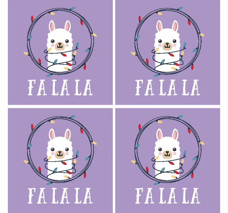 Whimsical llama holiday cheer božični podstavki - TenStickers