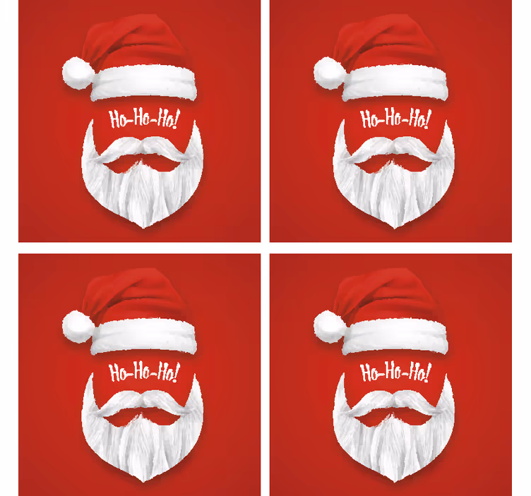 Santa hat illustration božični podstavki za kozarce - TenStickers