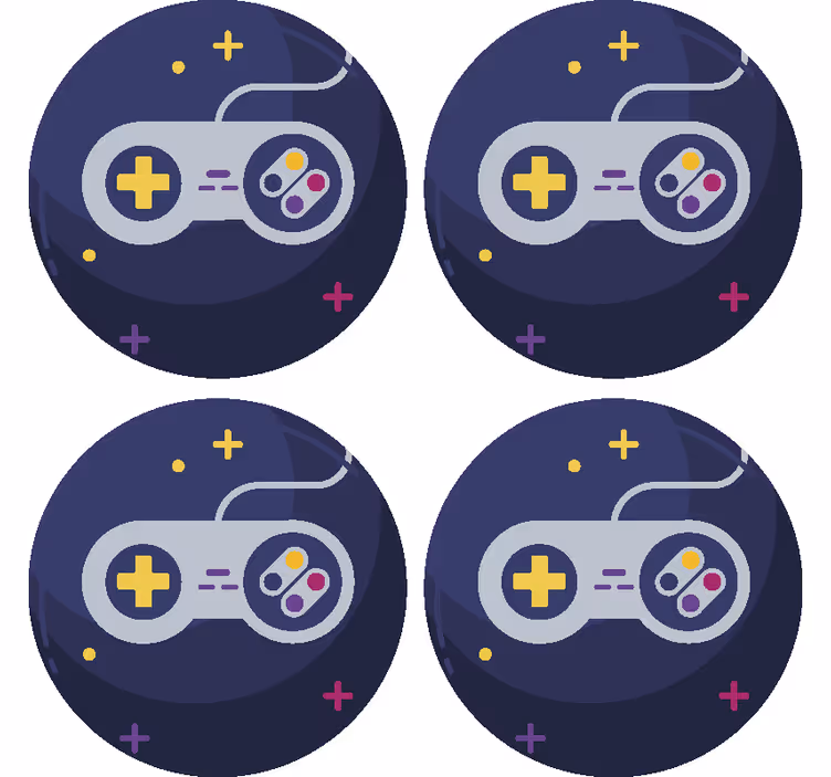 Podstavek za kozarce geeky večbarvni igralni krmilnik - TenStickers