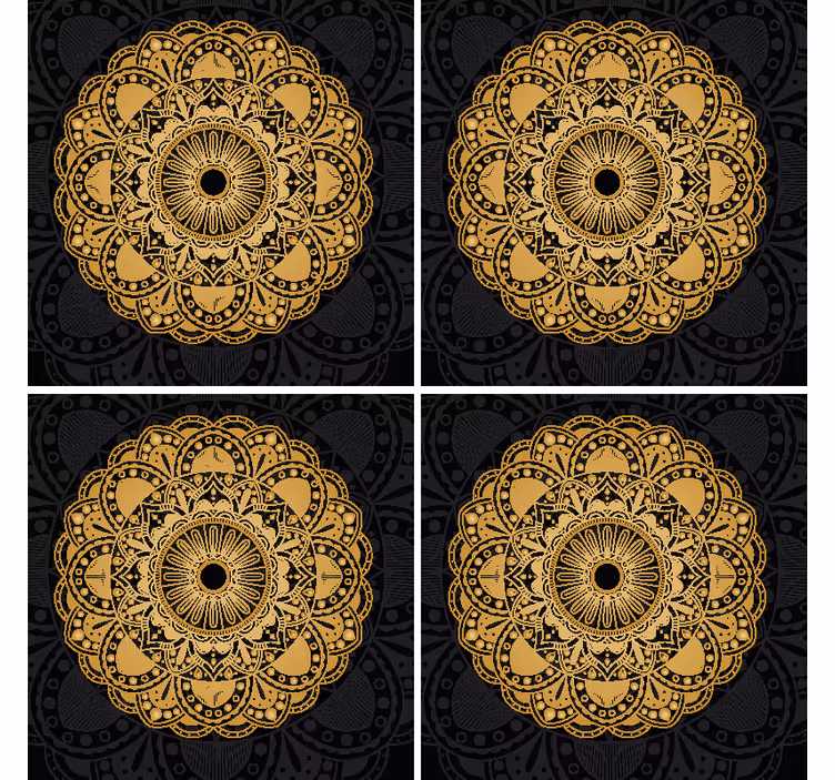 Zlata mandala napitek coaster - TenStickers
