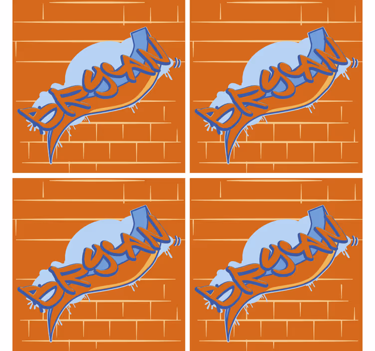 Urban graffiti background podstavki za kozarce moderne - TenStickers