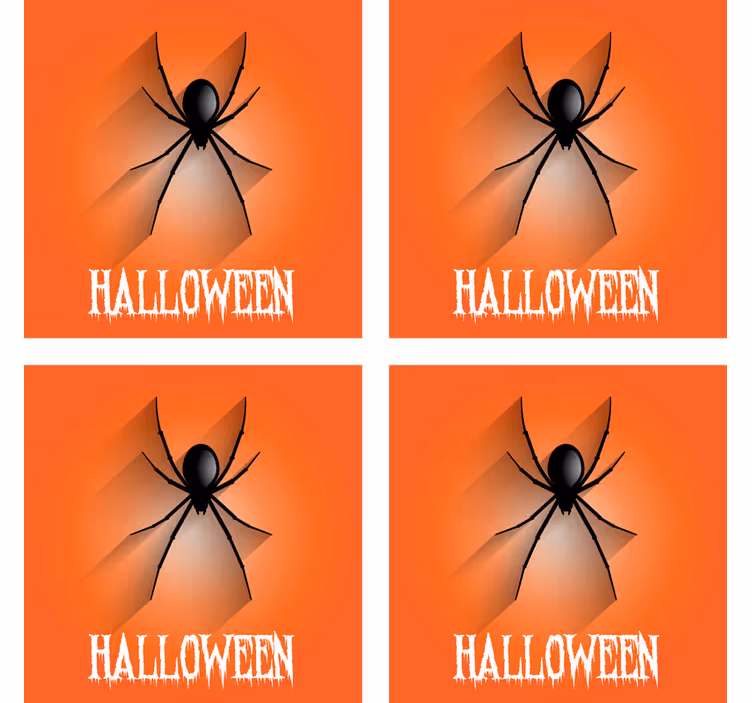 Spooky spider design podstavek za kozarce halloween - TenStickers