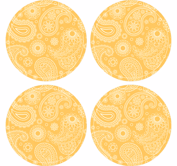 Intricate paisley pattern podstavki s teksturnim učinkom - TenStickers