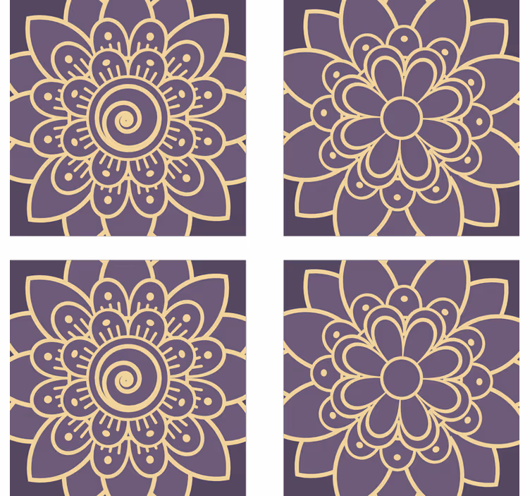 Cvetlični kotiček za pijačo paisley - TenStickers