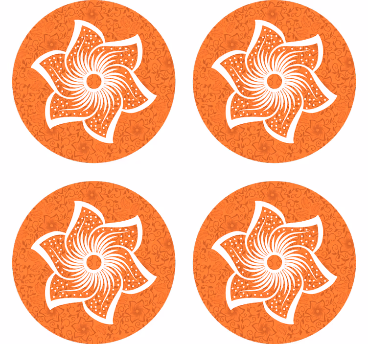Stylish orange flora podstavek za kozarce - TenStickers