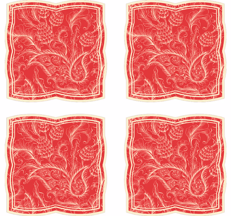 Ornate floral pattern podstavki s teksturnim učinkom - TenStickers