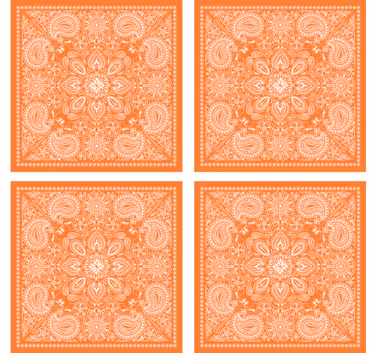 Detailed paisley motif podstavki z teksturo - TenStickers