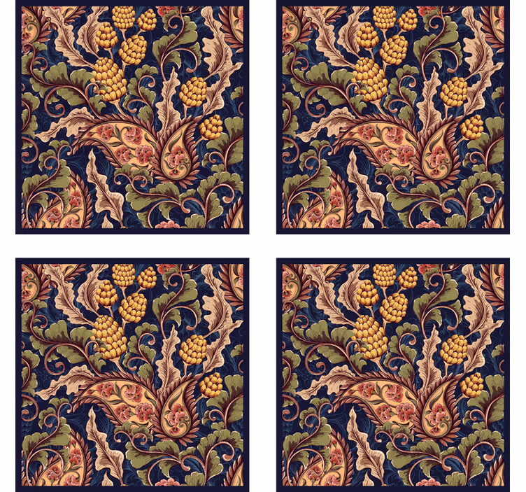 Sophisticated botanical motif podstavki z teksturo - TenStickers