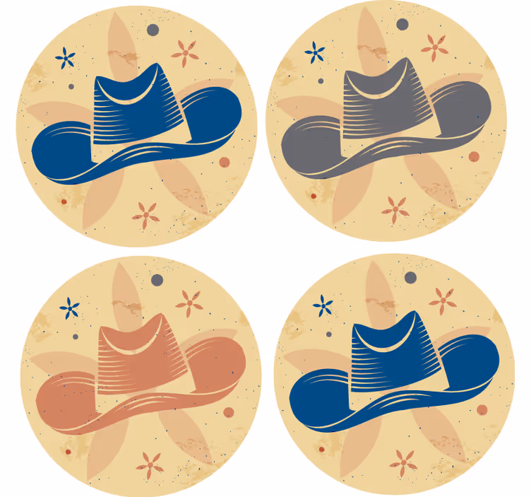 Kavbojski klobuk vzorec pijače podstavek - TenStickers