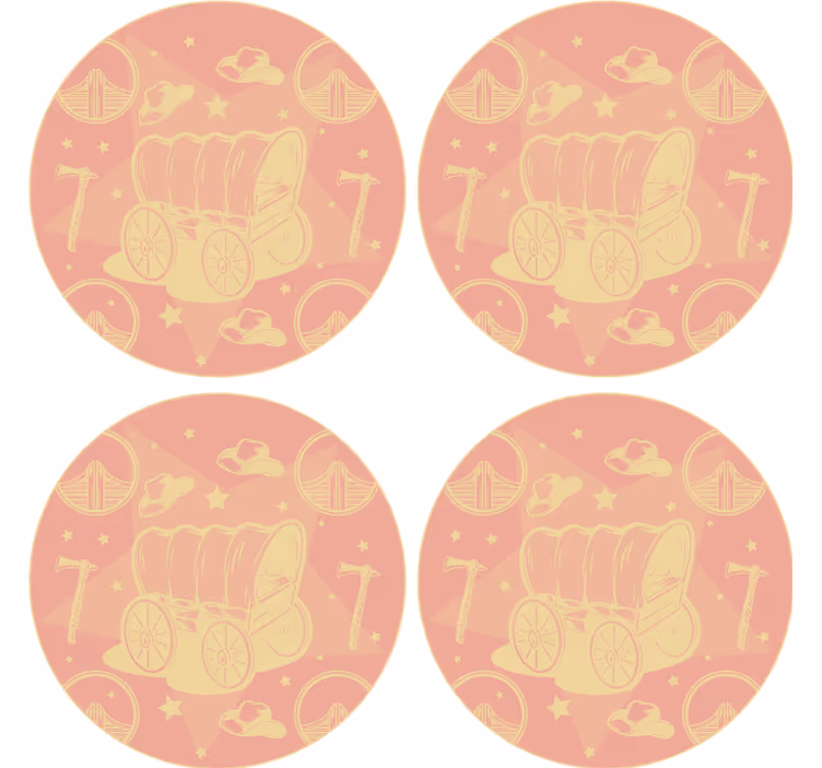 Retro wagon design geeky podstavek za kozarce - TenStickers