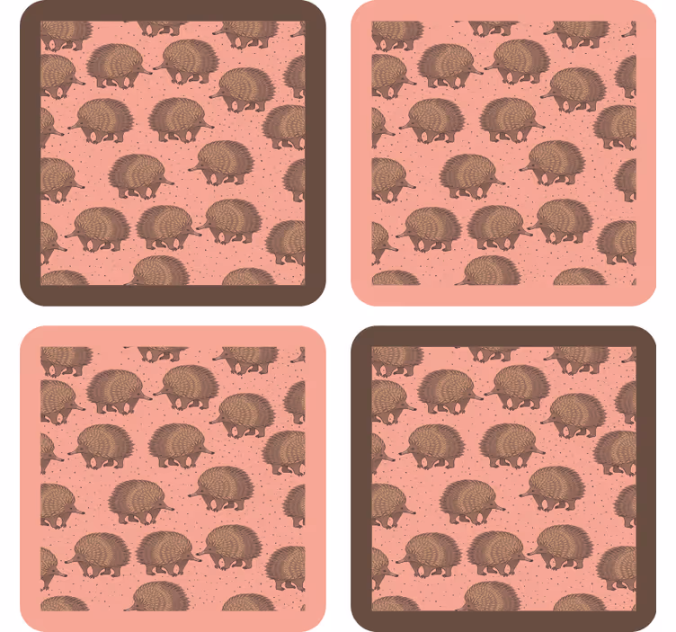 Hedgehog patterned surface geeky podstavek za kozarce - TenStickers