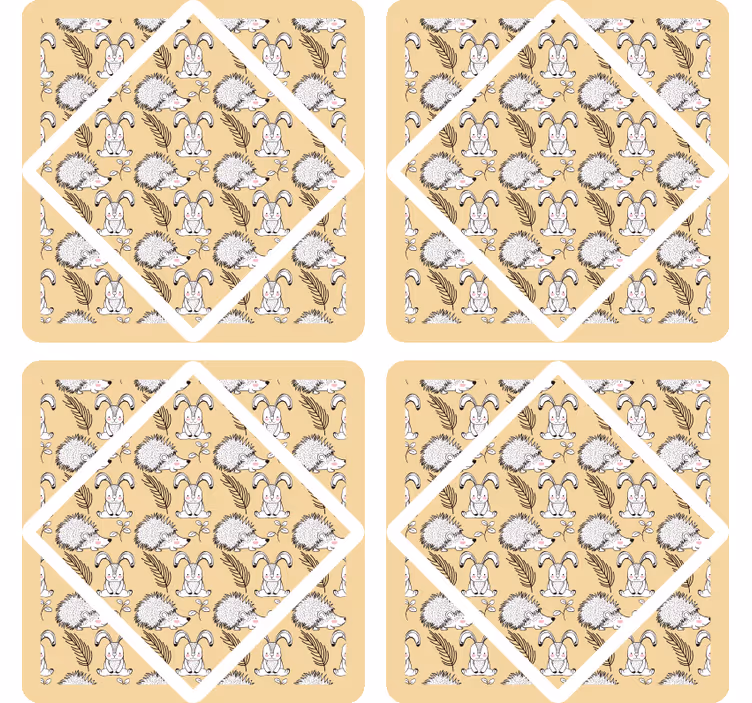 Whimsical animal patterns podstavek za kozarce - TenStickers