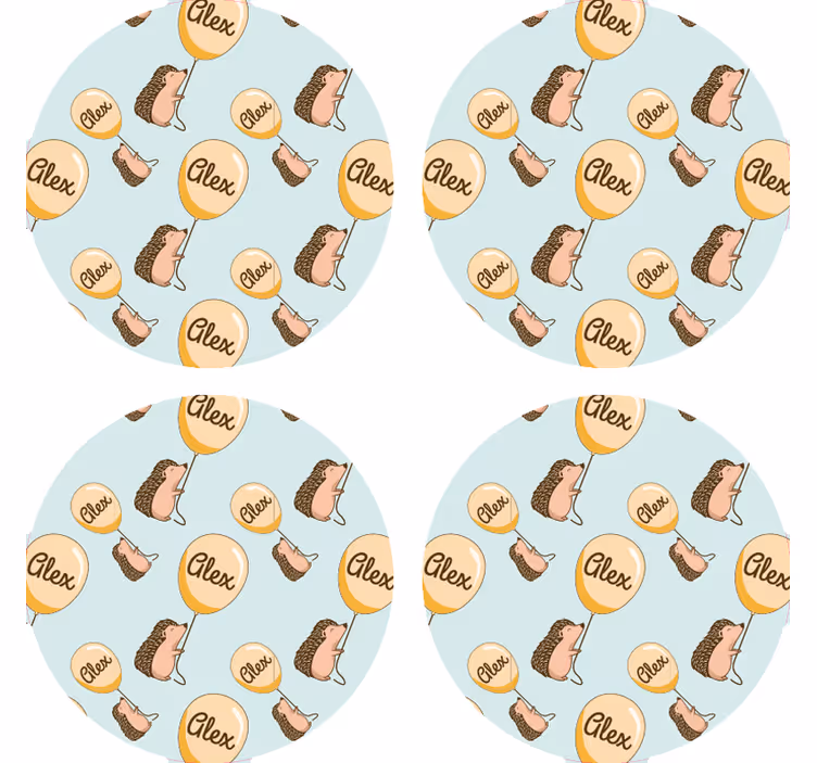 Playful hedgehog patterns personalizirani podstavki - TenStickers