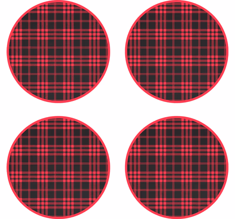 Božični tartan vzorec pijačo podstavku - TenStickers