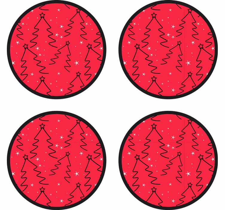 Festive tree pattern božične podstavke za kozarce - TenStickers