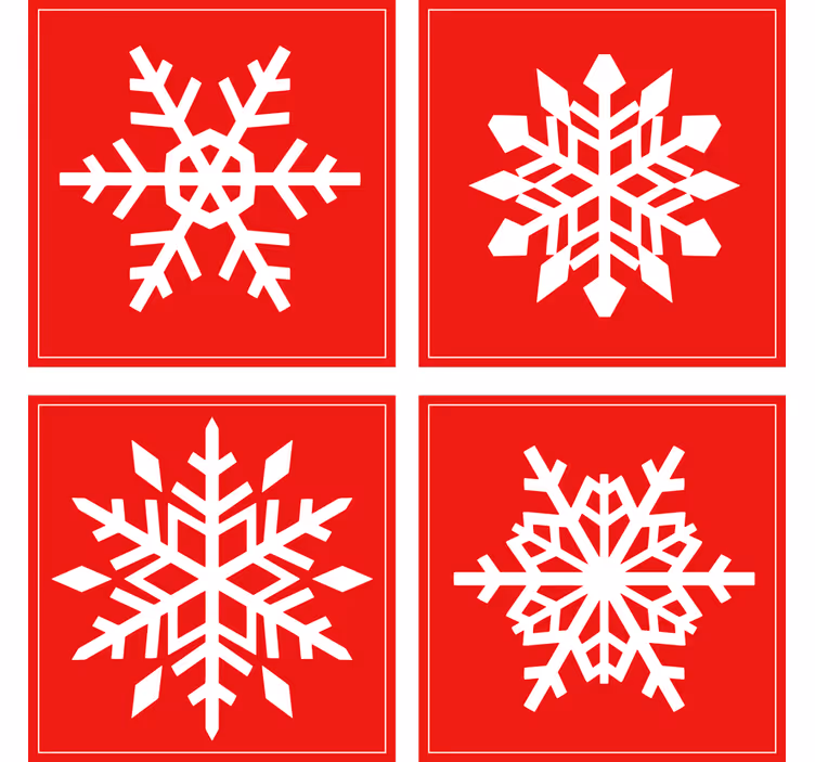 Rdeče snežinke pijejo podstavek - TenStickers